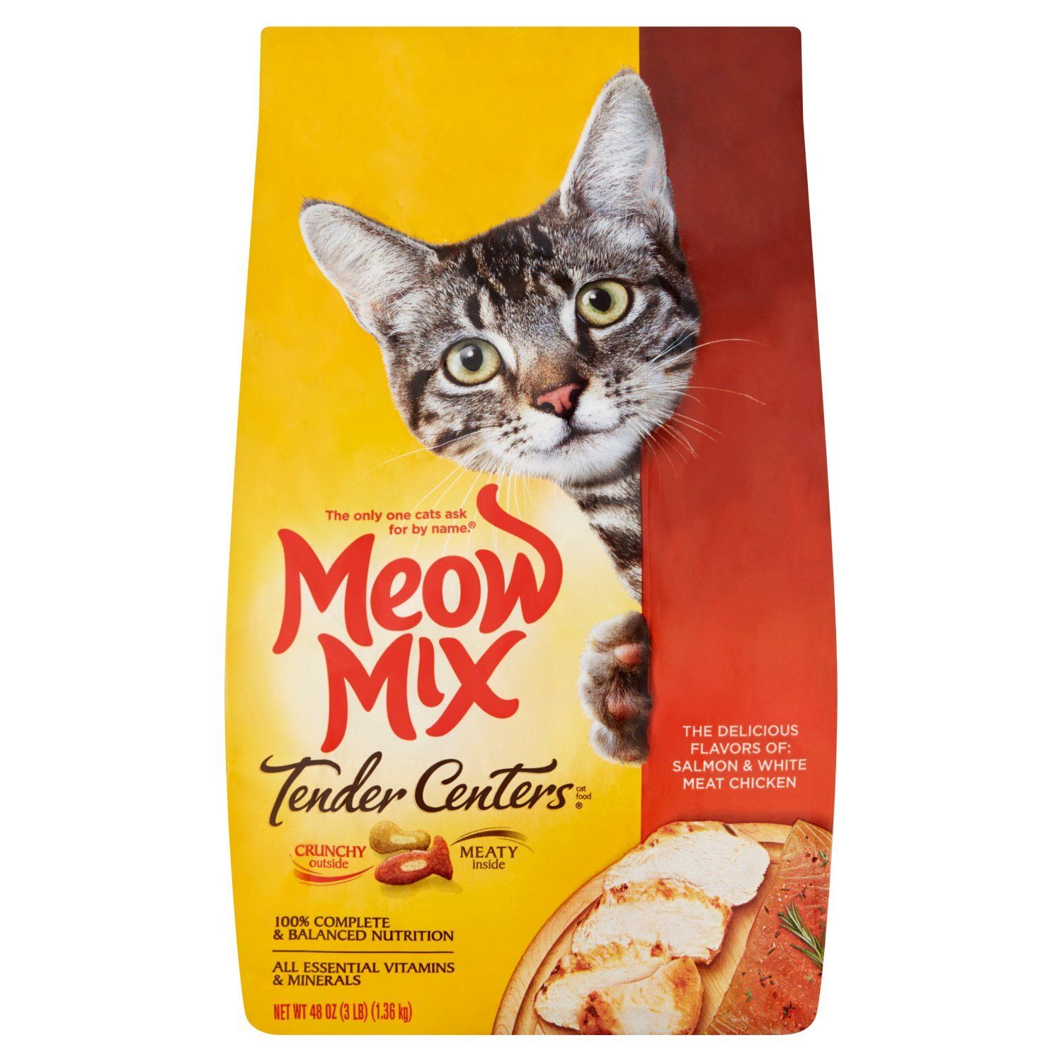 Meow Mix Tender Centers Salmon &amp; White Meat Chicken Cat Food, 48 oz