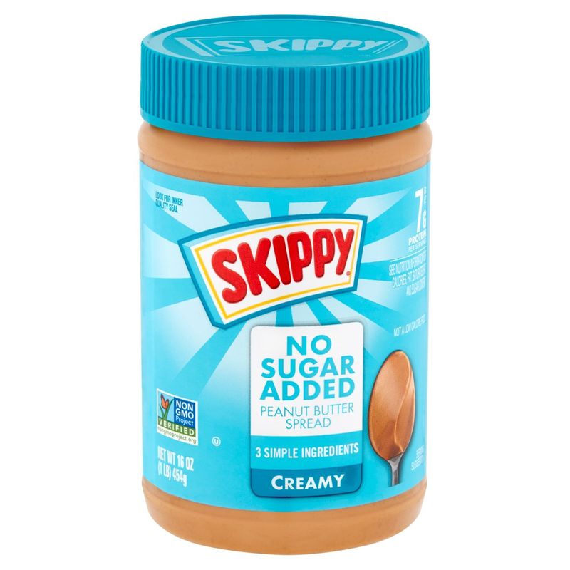 Skippy No Sugar Added Creamy Peanut Butter Spread, 16 oz