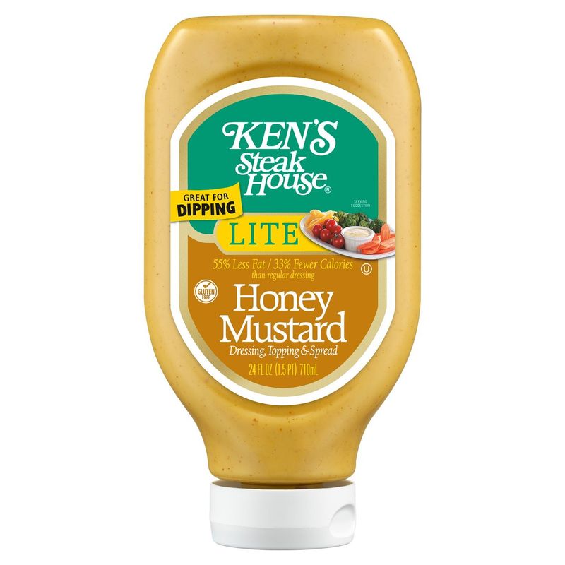 Ken's Steak House Lite Honey Mustard Dressing, Topping &amp; Spread, 24 fl oz
