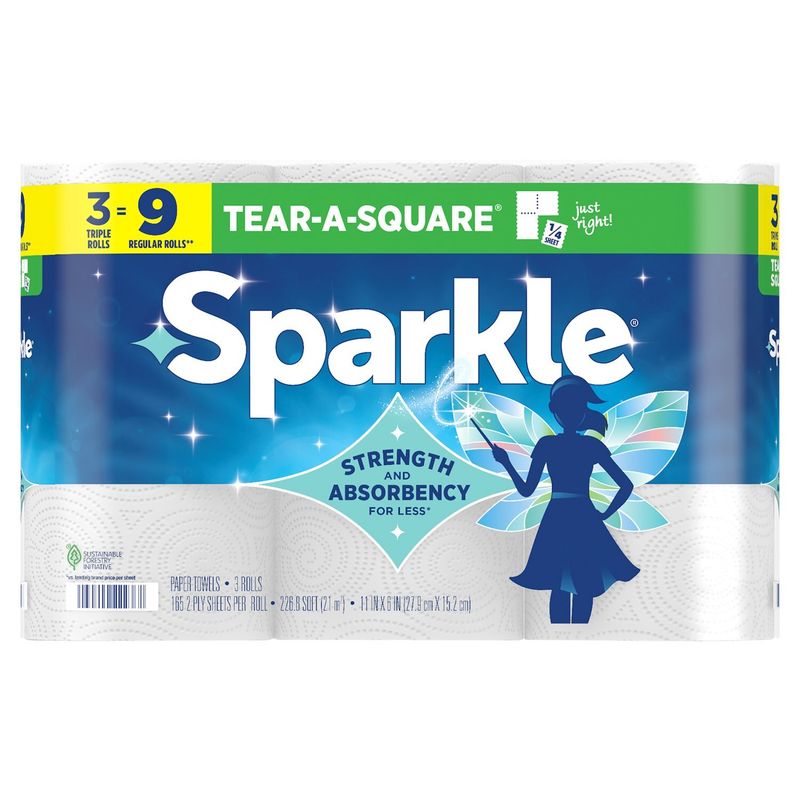 Sparkle Pick-A-Size Paper Towels, 3 Triple Rolls