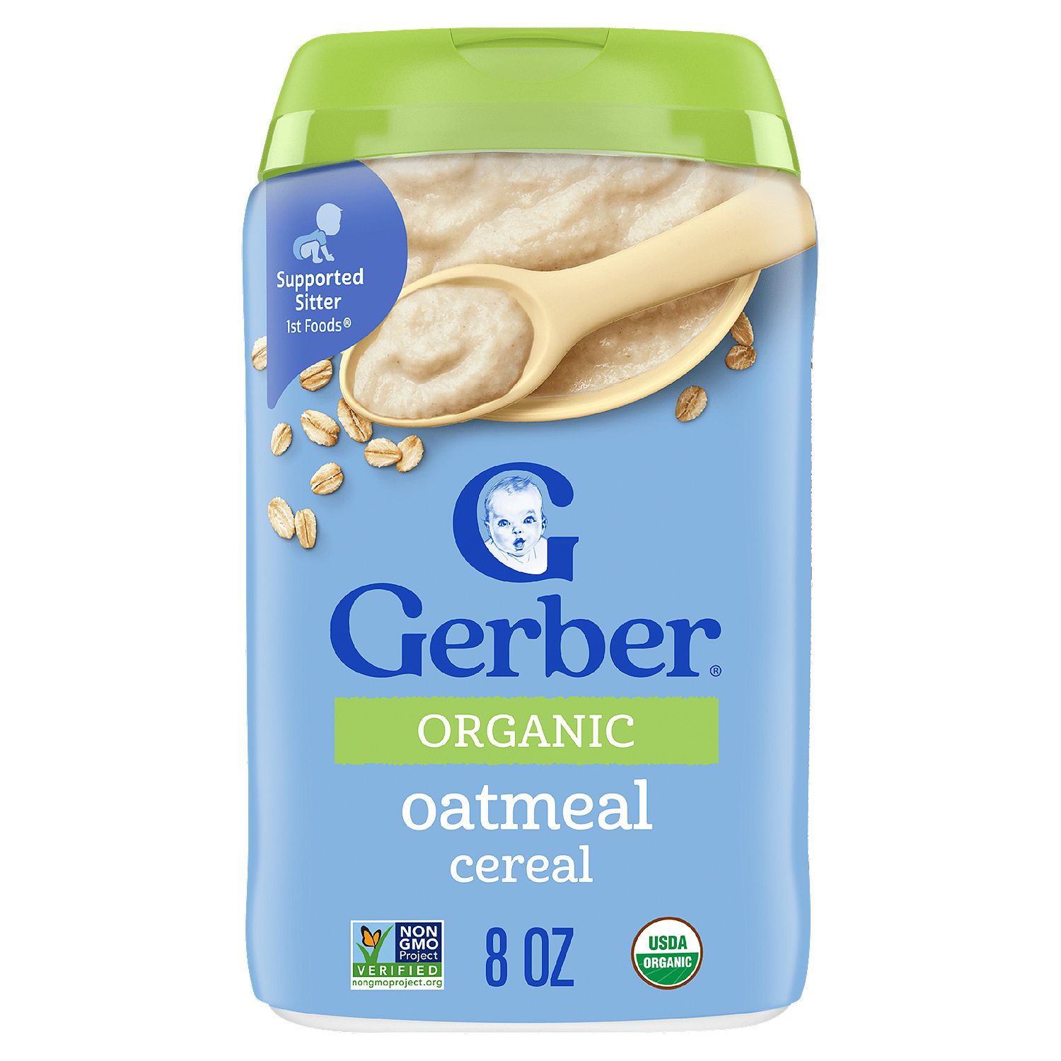 Gerber 1st Foods Organic Oatmeal Cereal Baby Food, Supported Sitter, 8 oz