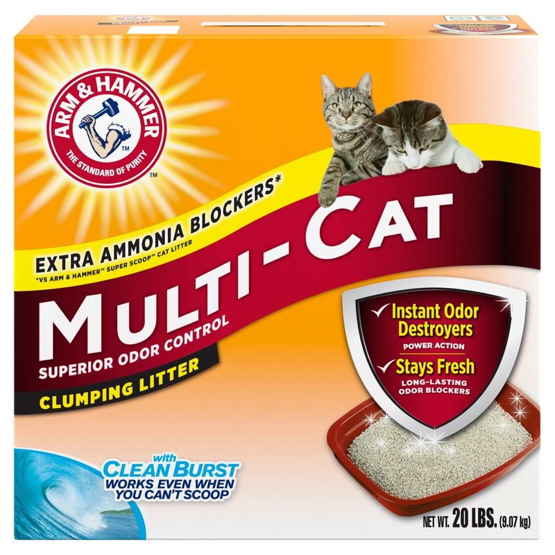 Arm &amp; Hammer Multi-Cat Superior Odor Control Clumping Litter, 20 lbs