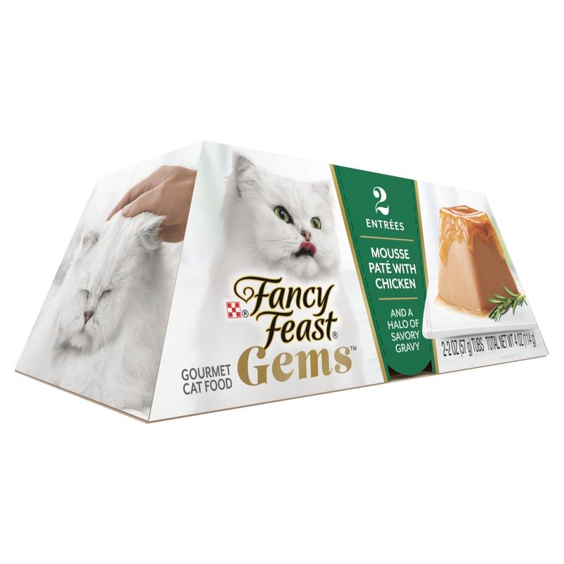 Purina Fancy Feast Gems Mousse Paté with Chicken Gourmet Cat Food, 2 oz, 2 count