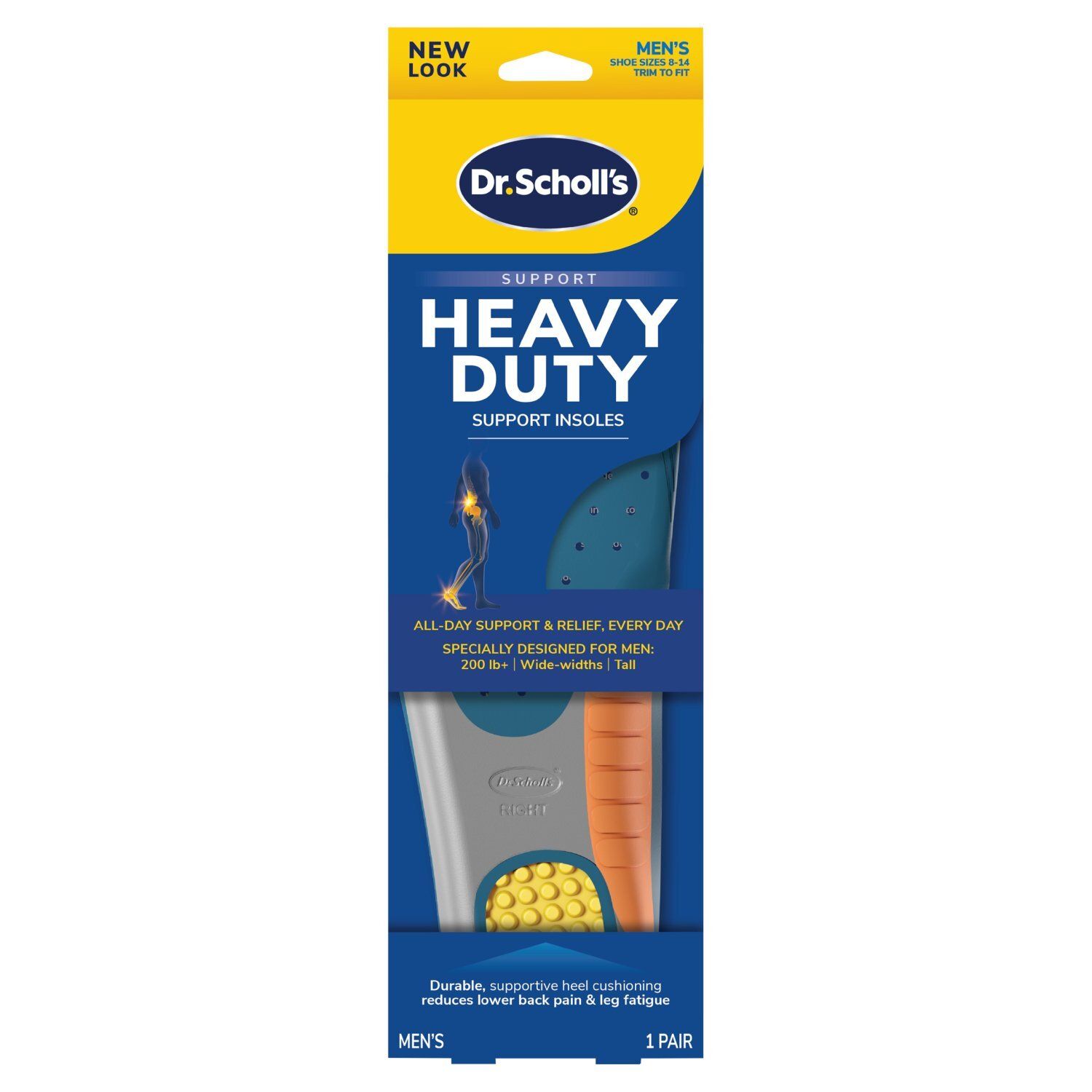 Dr. Scholl's Men's Heavy Duty Support Insoles, Shoe Sizes 8-14, 1 pair
