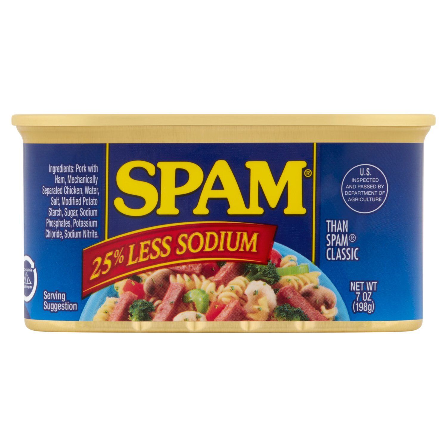 Spam 25% Less Sodium Than Spam Classic Canned Meat, 7 oz
