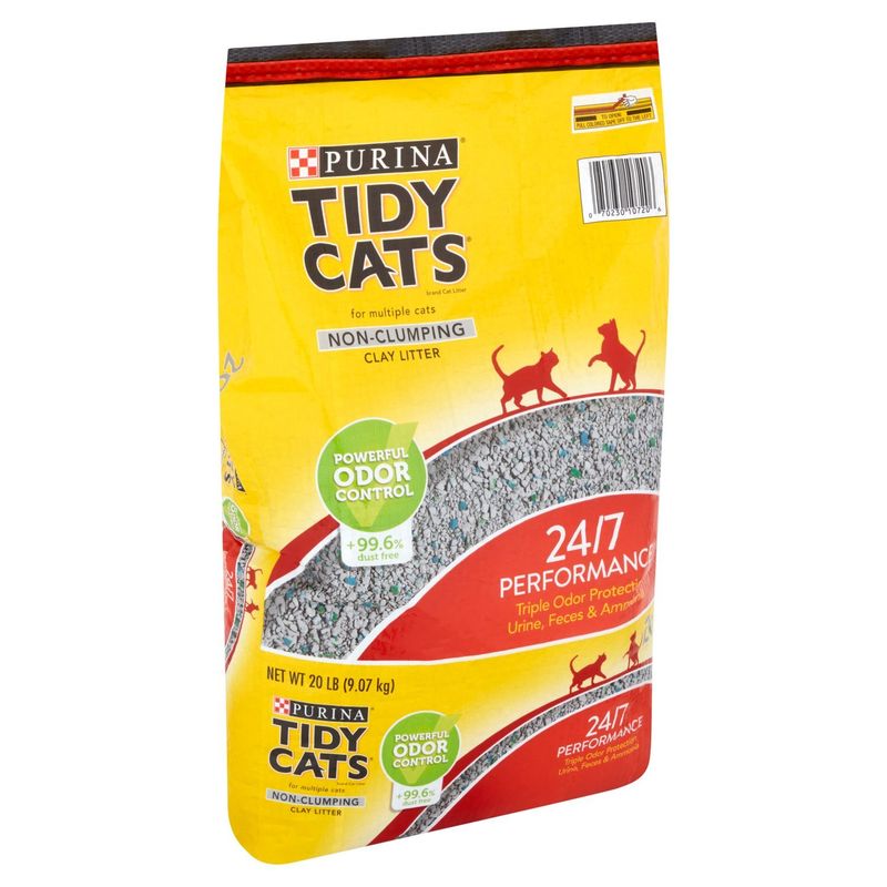 Purina Tidy Cats 24/7 Performance Non-Clumping Clay Litter for Multiple Cats, 20 lb