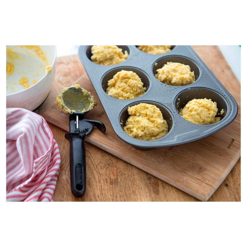 GoodCook Nonstick Steel Dishwasher Safe 6-Cup Muffin Pan, Gray
