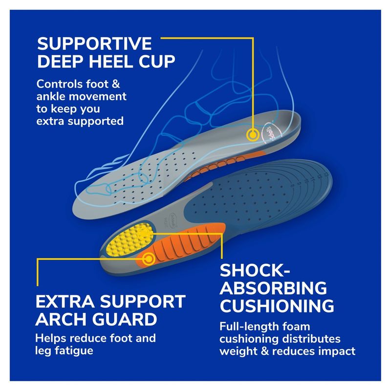 Dr. Scholl's Men's Heavy Duty Support Insoles, Shoe Sizes 8-14, 1 pair