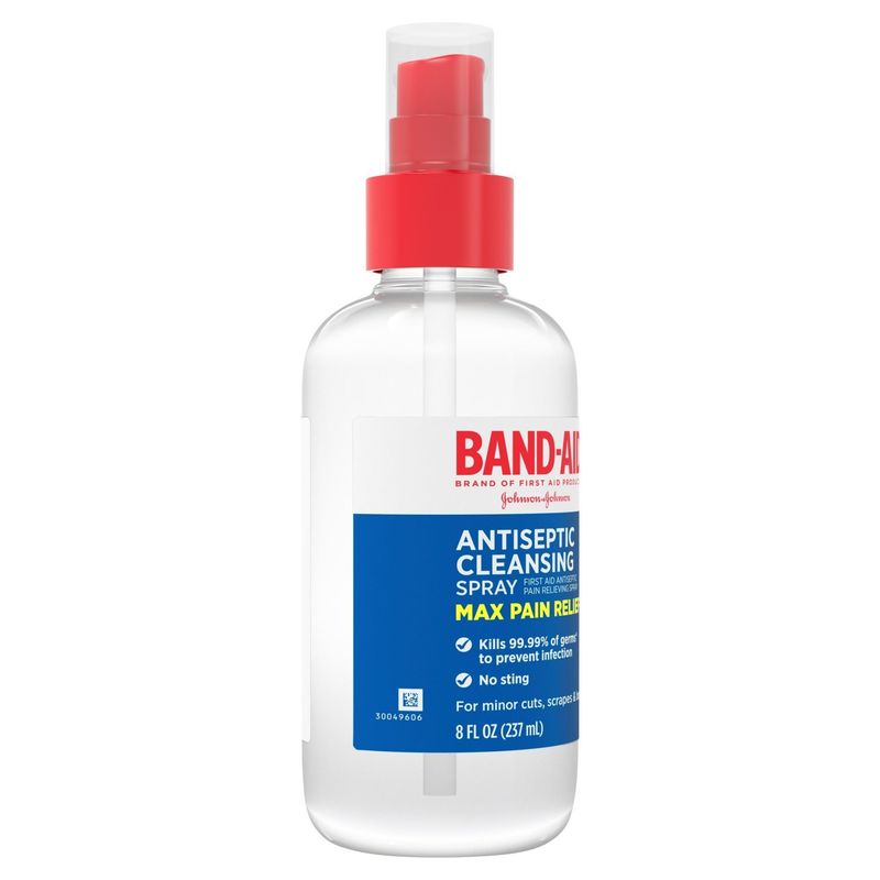 Band-Aid First Aid Antiseptic Pain Relieving Cleansing Spray, 8 fl oz