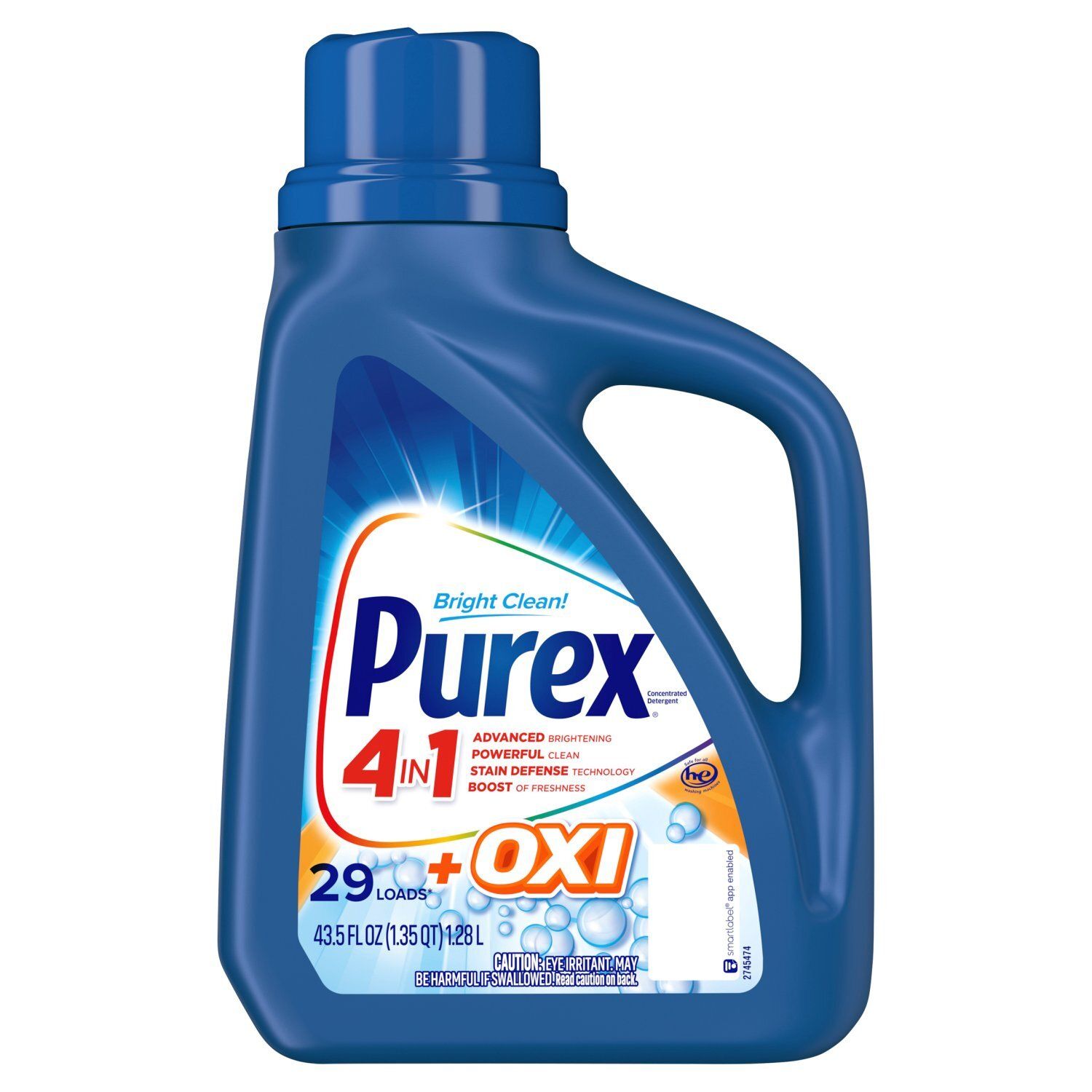 Purex 4 in 1 + Oxi Concentrated Laundry Detergent, 29 loads, 43.5 fl oz
