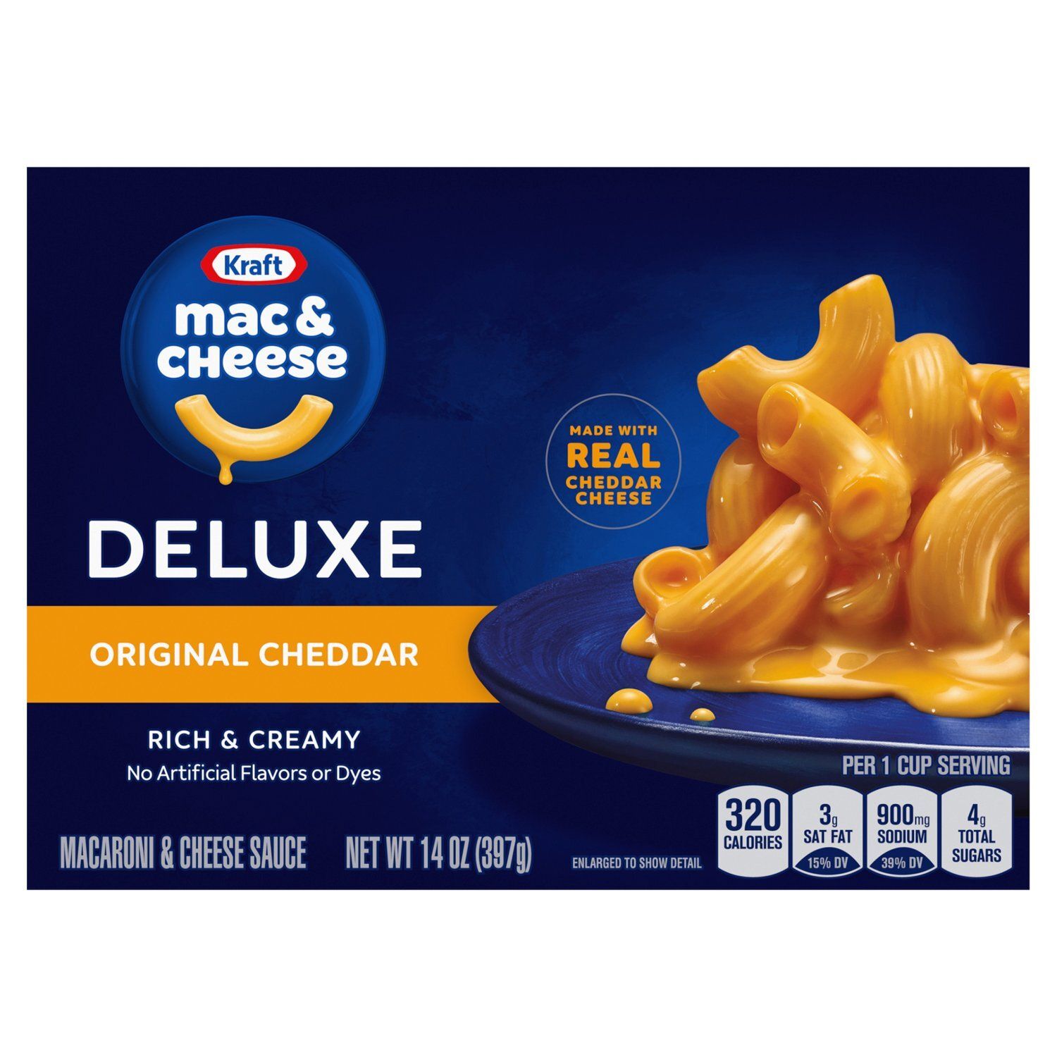 Kraft Mac &amp; Cheese Deluxe Original Cheddar Macaroni &amp; Cheese Sauce, 14 oz