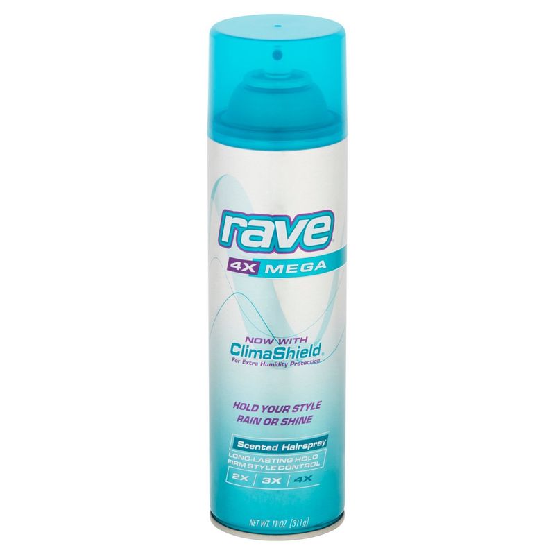 Rave 4X Mega Scented Hairspray, 11 oz