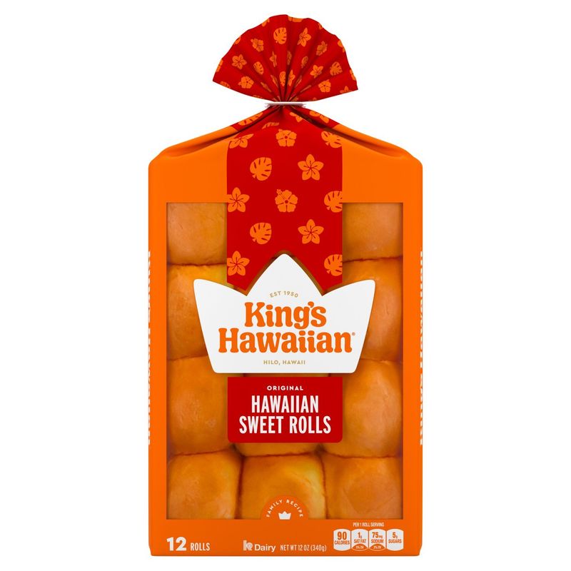 King's Hawaiian Original Hawaiian Sweet Rolls, 12 count, 12 oz