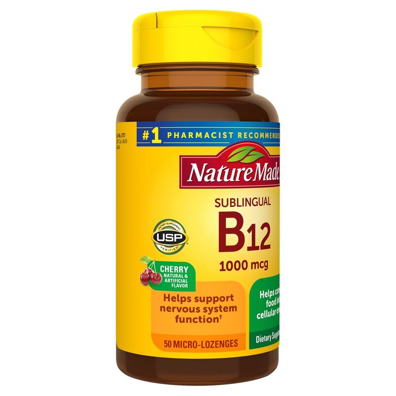 Nature Made Sublingual Vitamin B12 1000 mcg Micro-Lozenges, 50 Count
