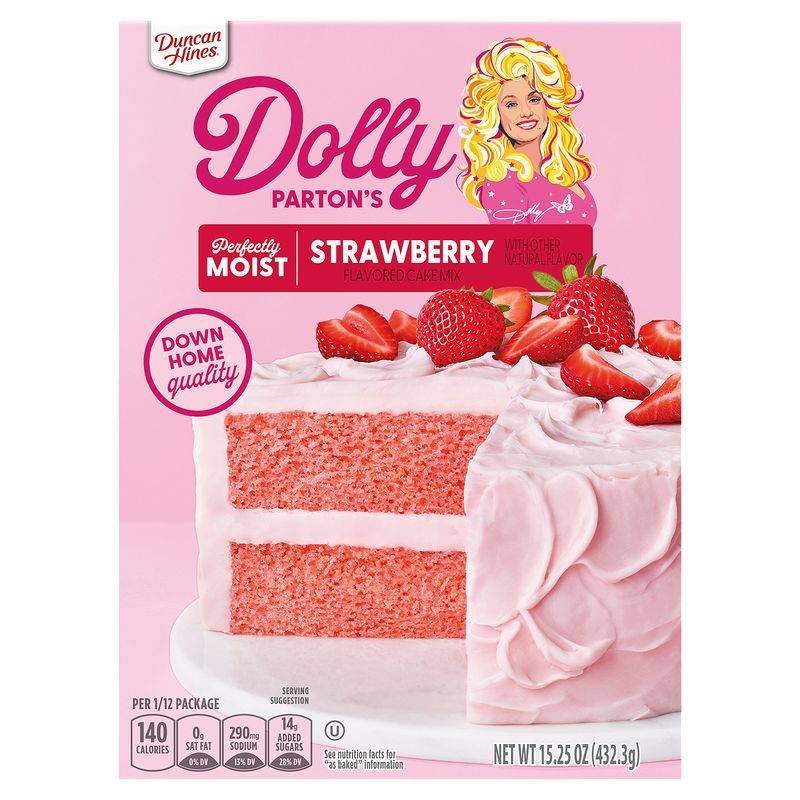 Duncan Hines Dolly Parton's Strawberry Flavored Cake Mix, 15.25 oz