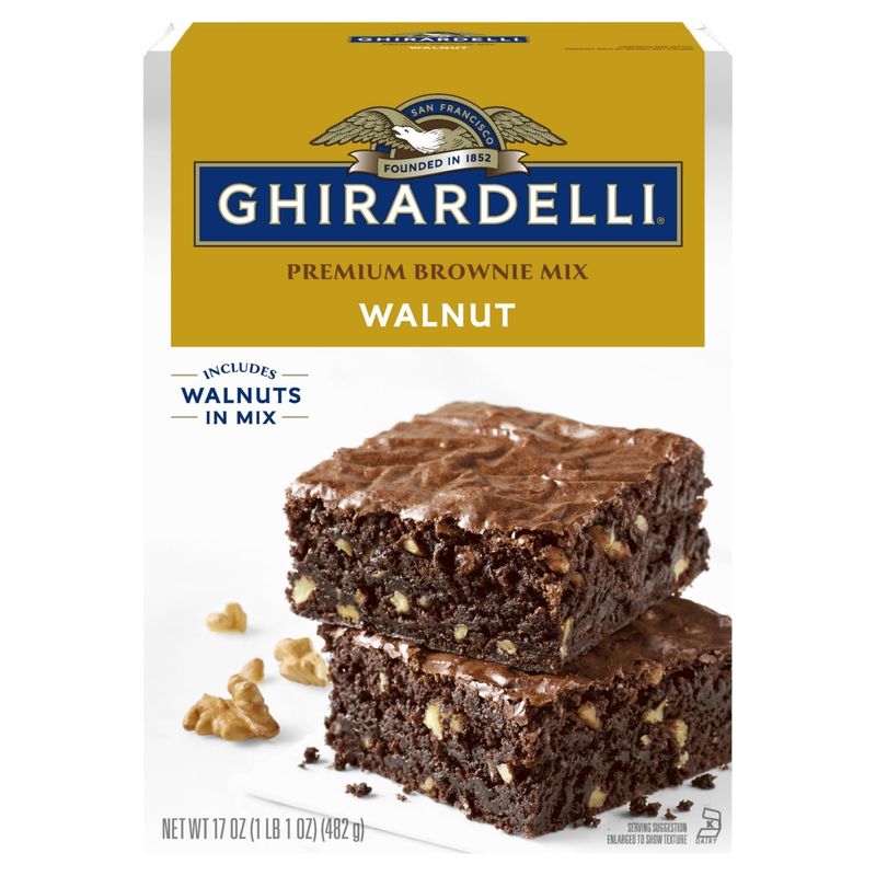 GHIRARDELLI Premium Walnut Brownie Mix, 17 oz