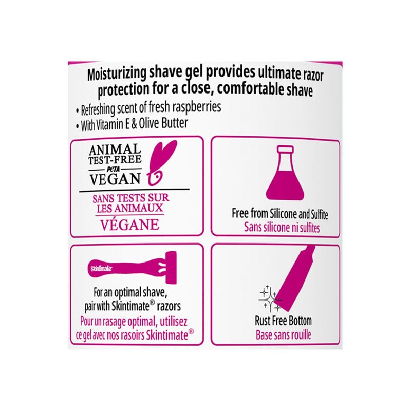 Skintimate Raspberry Rain Moisturizing Shave Gel, 7 oz