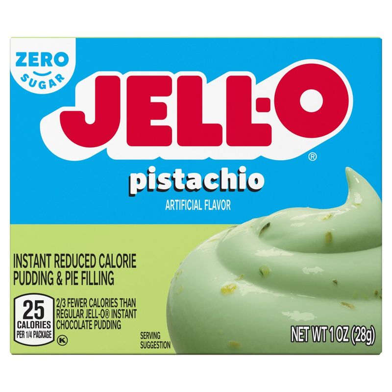 Jell-O Zero Sugar Pistachio Instant Reduced Calorie Pudding &amp; Pie Filling, 1 oz