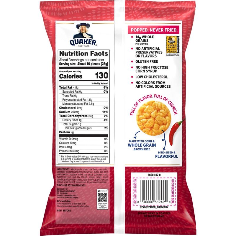 Quaker Rice Crisps Sweet &amp; Spicy Chili 3.03 Oz