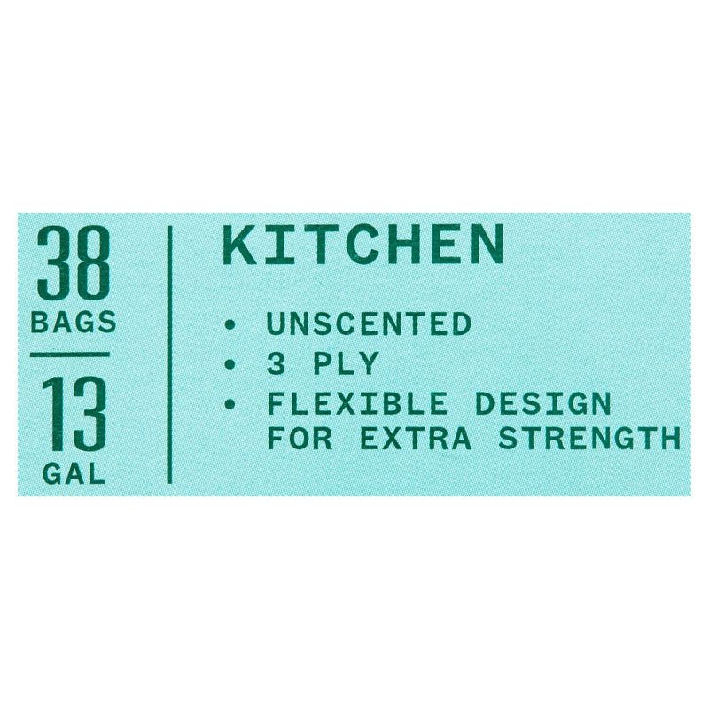 Paperbird 13 Gallon Flexible Tall Kitchen Drawstring Bags, 38 count