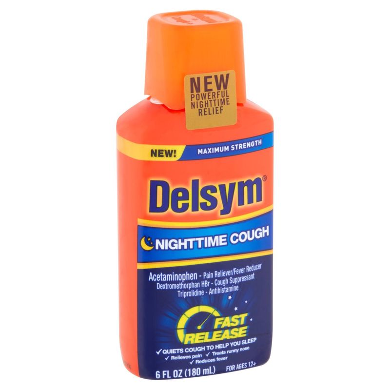 Delsym Nighttime Cough Maximum Strength Liquid, For Ages 12+, 6 fl oz