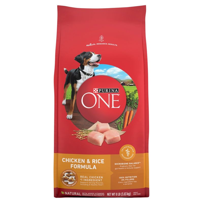 Purina ONE Chicken &amp; Rice Formula Adult Dog Food, 8 lb