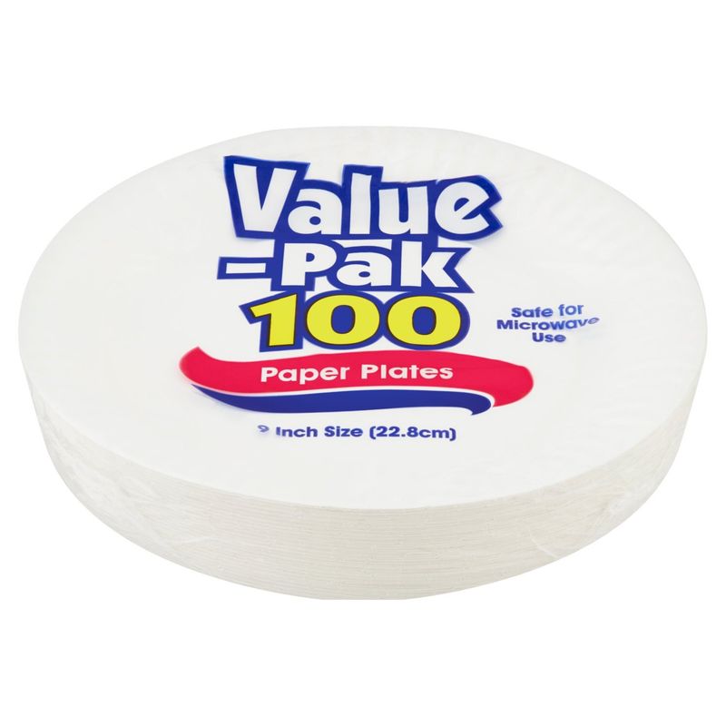 9 Inch Paper Plates Value-Pak, 100 count