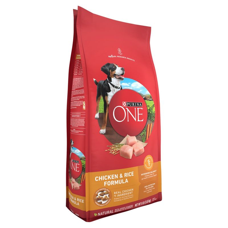 Purina ONE Chicken &amp; Rice Formula Adult Dog Food, 8 lb