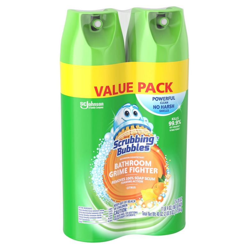 Scrubbing Bubbles Citrus Bathroom Disinfectant Value Pack, 20 oz, 2 count