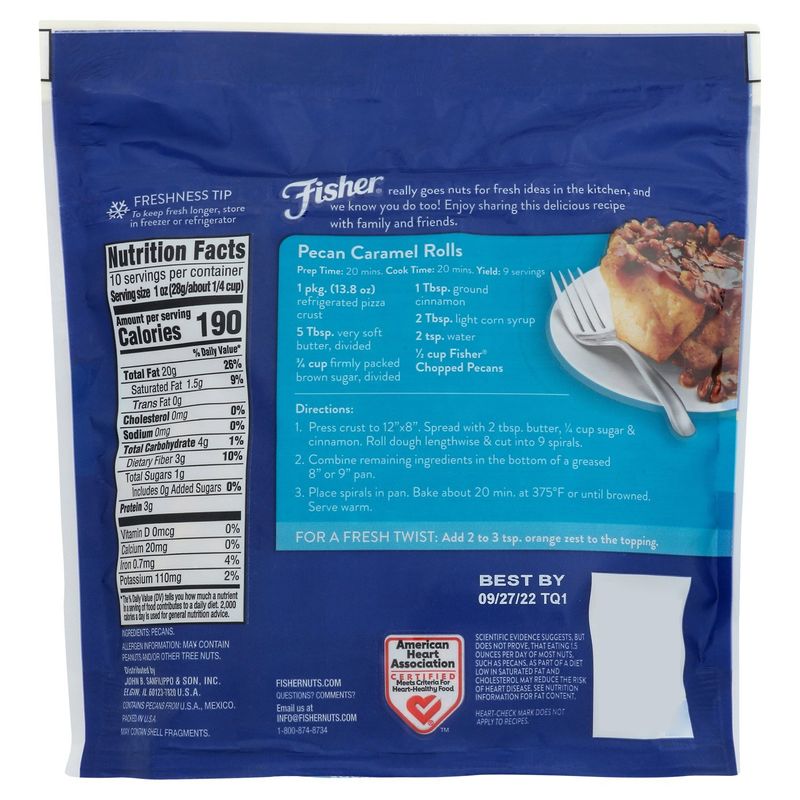 Fisher Chef's Naturals Chopped Pecans, 10 oz