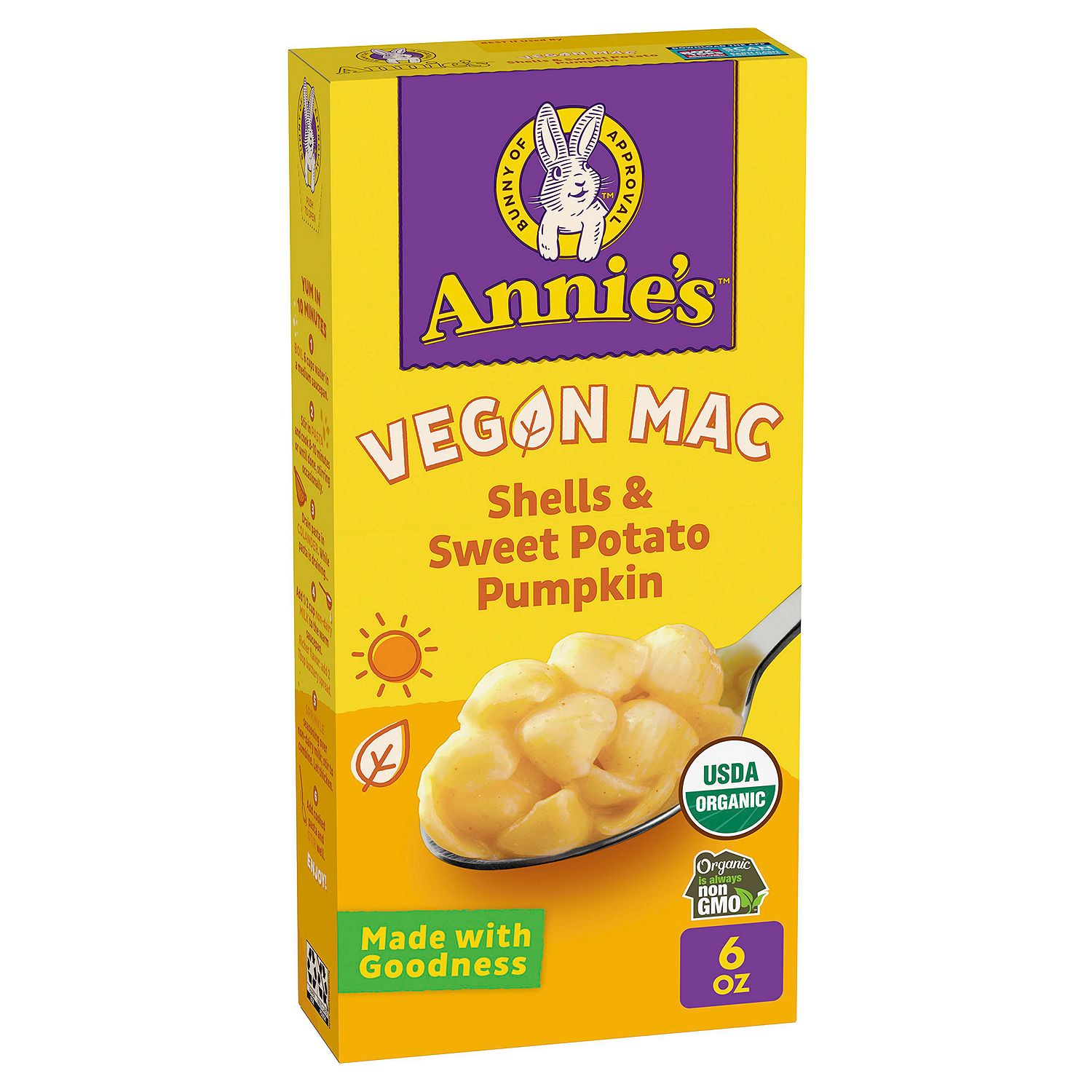 Annie's Vegon Mac Shells &amp; Sweet Potato Pumpkin Macaroni &amp; Sauce Pasta, 6 oz