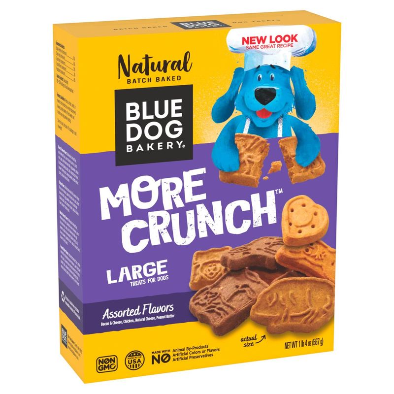 Blue Dog Bakery More Crunch Assorted Flavors Treats for Dogs, Large, 1 lb 4 oz