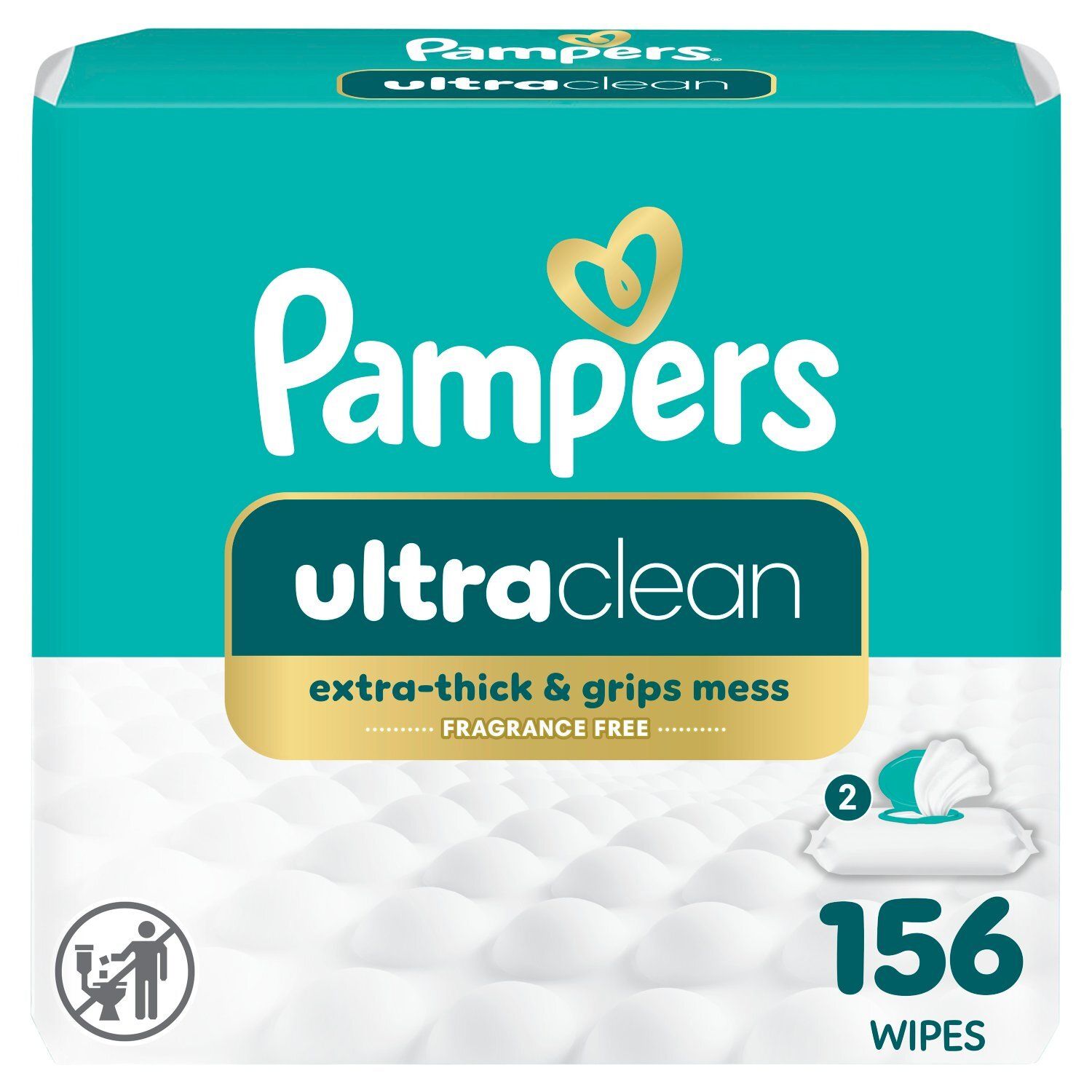 Pampers Ultraclean Fragrance Free Wipes, 156 count