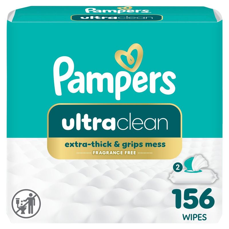 Pampers Ultraclean Fragrance Free Wipes, 156 count