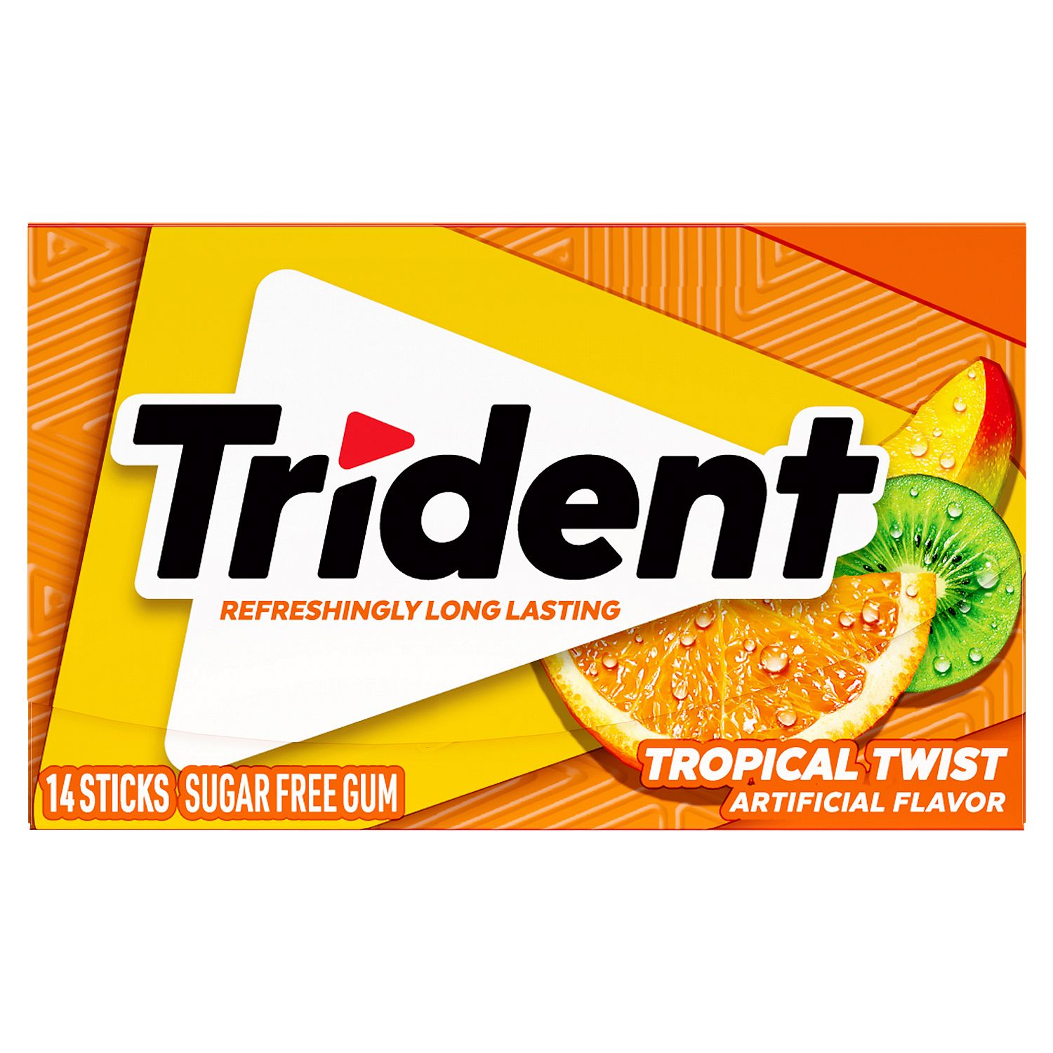 Trident Tropical Twist Sugar Free Gum, 14 count