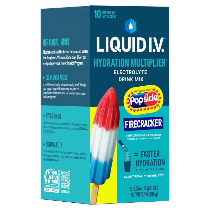 Liquid I.V. Hydration Multiplier Electrolyte Drink Mix Sticks, 0.56 oz, 10 count
