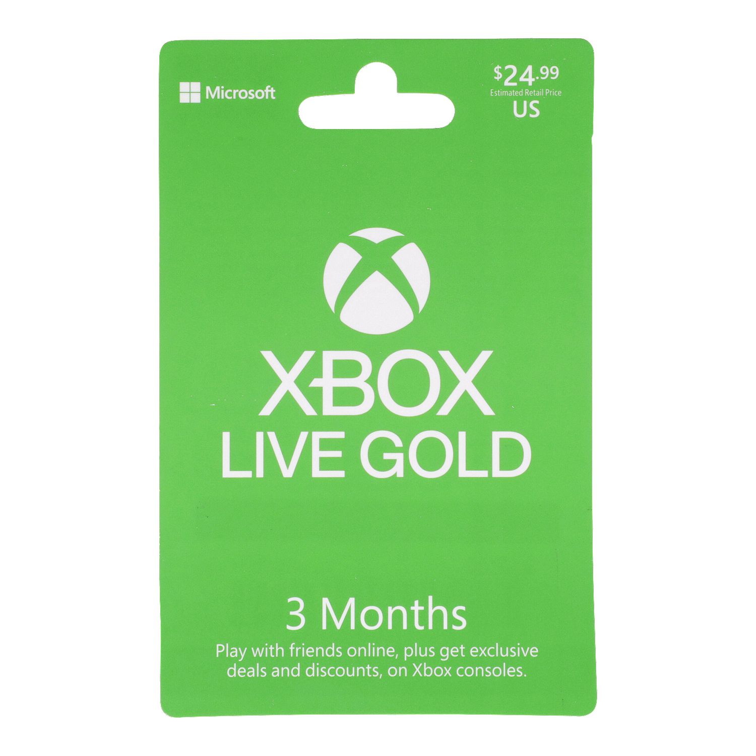 XBOX Live Gold Gift Card, 1 each