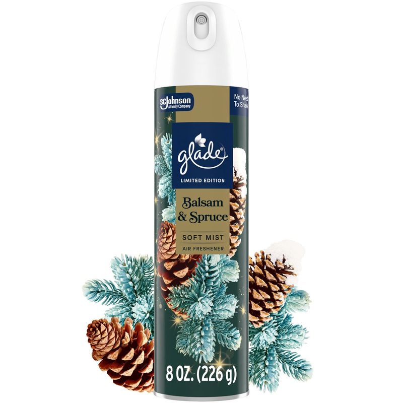 Glade Balsam &amp; Spruce Soft Mist Air Freshener Limited Edition, 8 oz