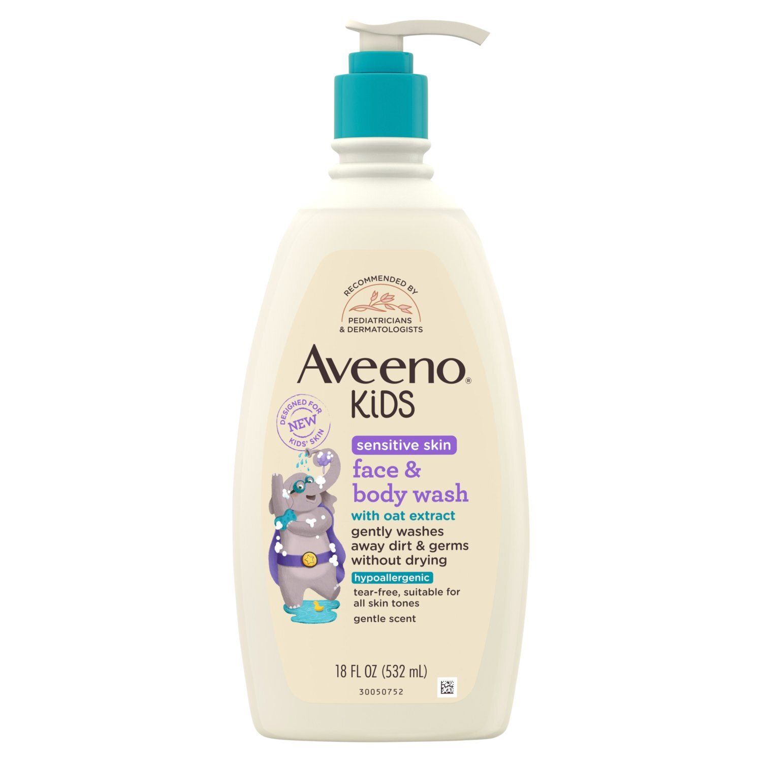 Aveeno Kids Sensitive Skin Face &amp; Body Wash, 18 fl oz