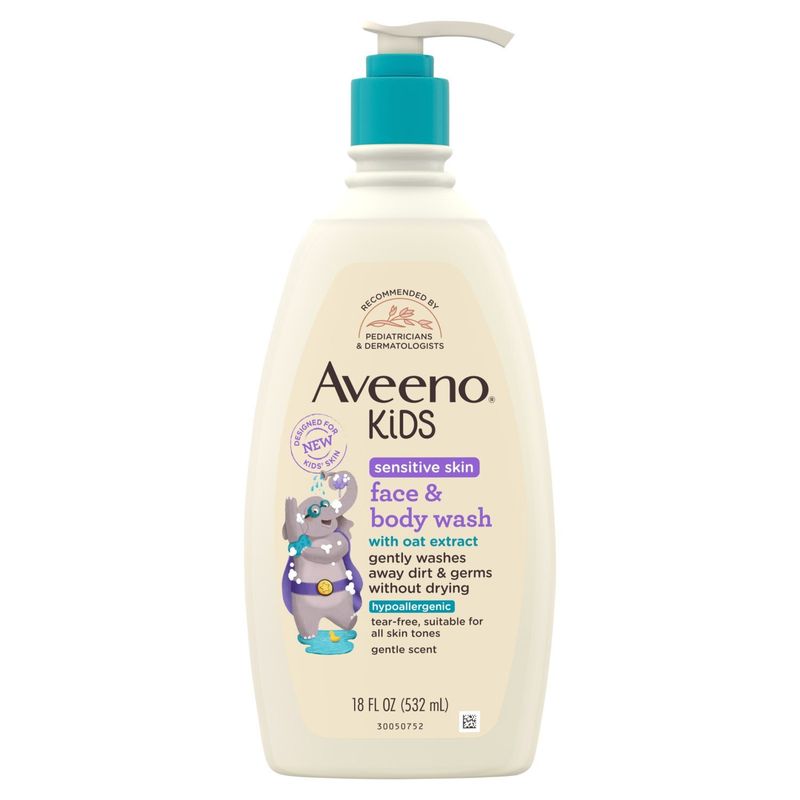 Aveeno Kids Sensitive Skin Face &amp; Body Wash, 18 fl oz