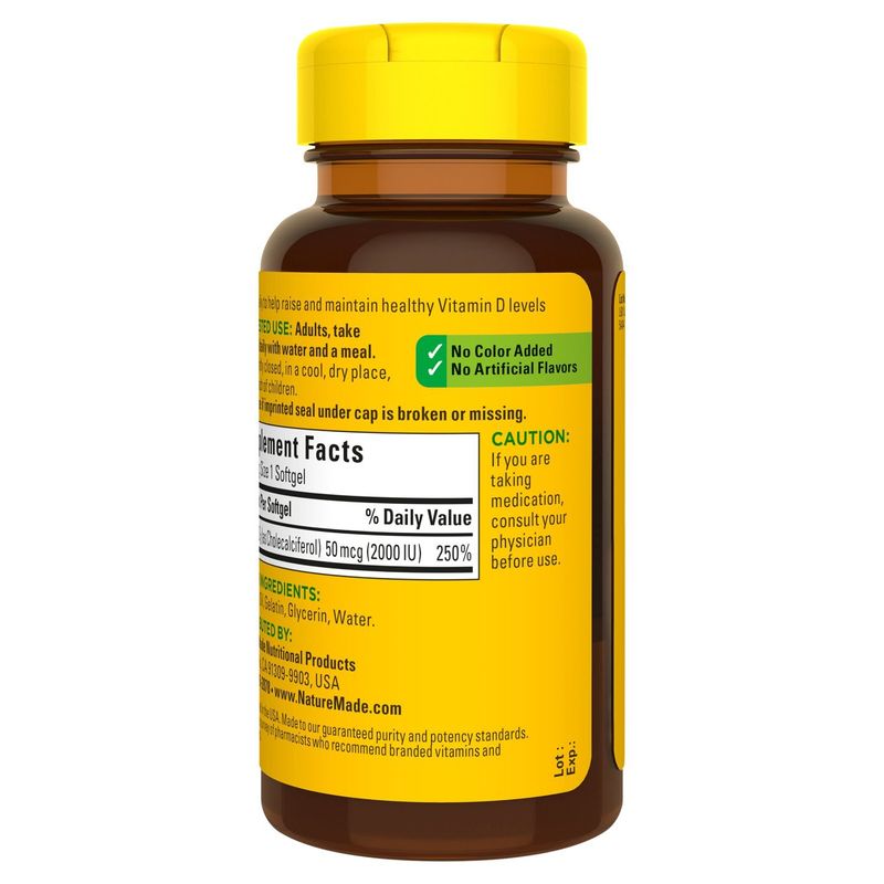 Nature Made Vitamin D3 2000 IU (50 mcg) Softgels, 90 Count