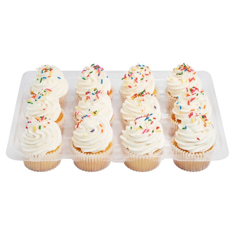 12 Pack Yellow Cupcakes W/ Vanilla Icing