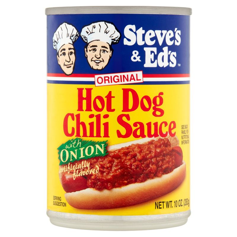 Steve's &amp; Ed's Original Hot Dog Chili Sauce with Onion, 10 oz