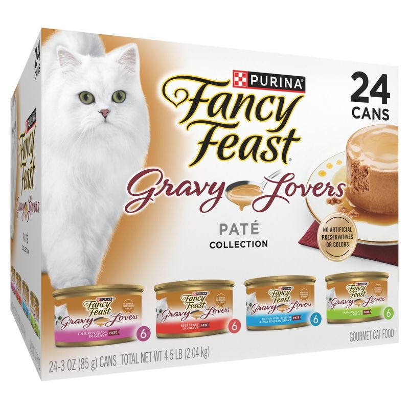 Purina Fancy Feast Gravy Lovers Paté Collection Gourmet Cat Food, 3 oz, 24 count