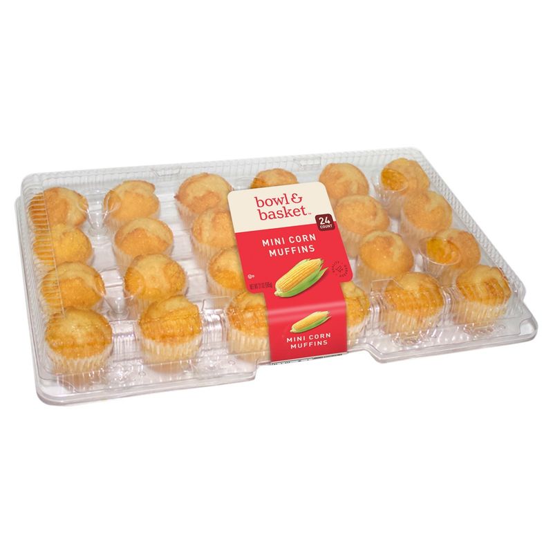 Bowl &amp; Basket Mini Corn Muffins, 24 count, 21 oz
