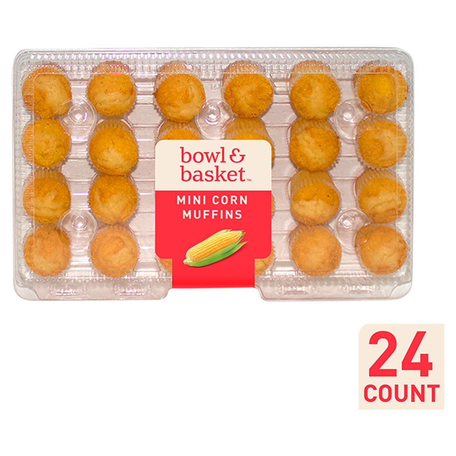 Bowl &amp; Basket Mini Corn Muffins, 24 count, 21 oz