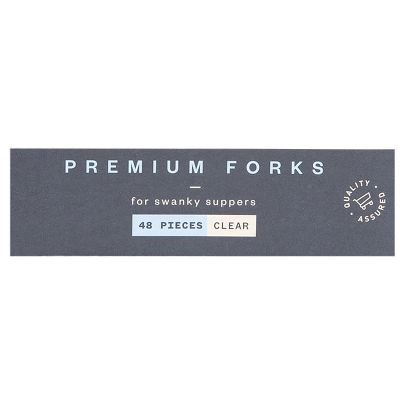 Paperbird Premium Heavy Duty Clear Premium Forks, 48 count