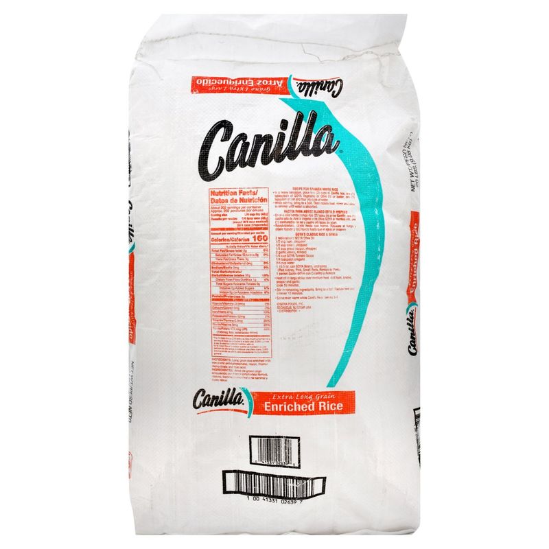 Canilla Extra Long Grain Enriched Rice, 20 lb