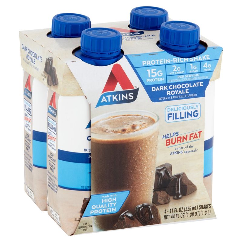 Atkins Dark Chocolate Royale Protein-Rich Shake, 11 fl oz, 4 count