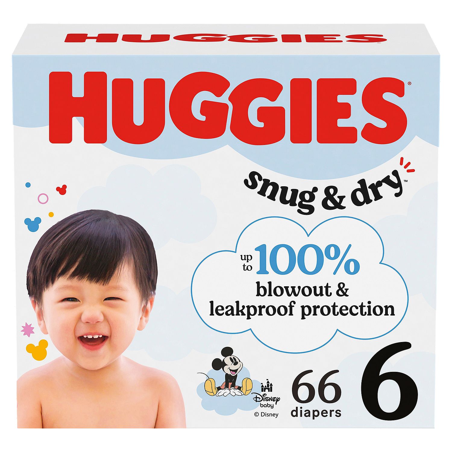 Huggies Snug &amp; Dry Diapers, Size 6, Over 35 lb, 66 count